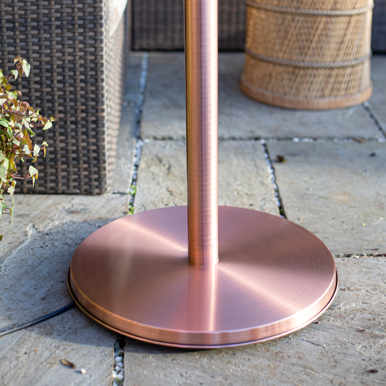 La Hacienda Outdoor Adjustable Copper Standing Heater Copper