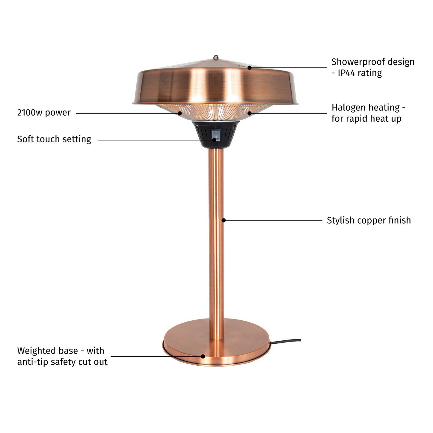 La Hacienda Copper Table Top Heater