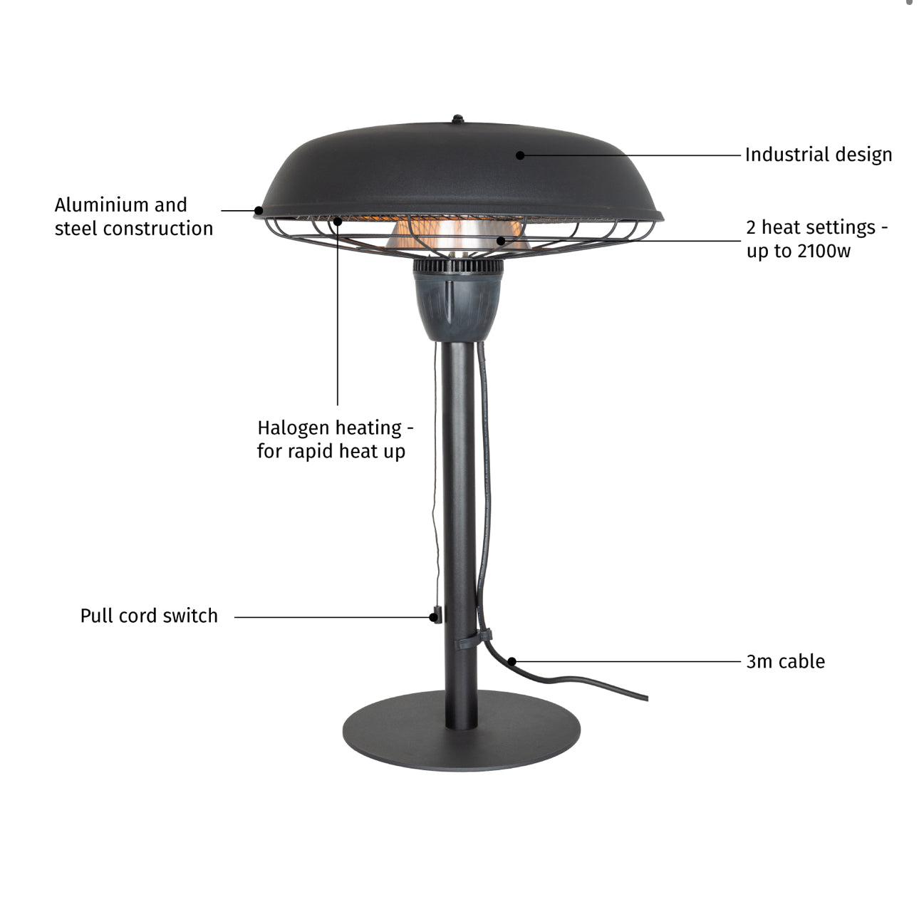 La Hacienda Industrial Tabletop Heater