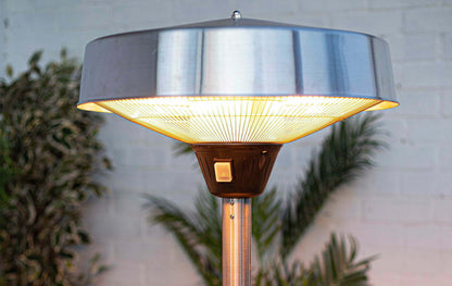 La Hacienda Tabletop Halogen Silver Electric Heater